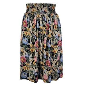 Vintage Dennis Goldsmith Knee Length Rayon Skirt Size 6 XSmall